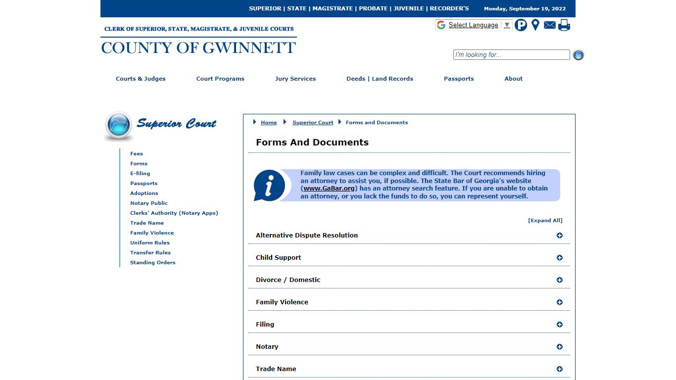 Gwinnett County - Superior Court - Forms and Documents